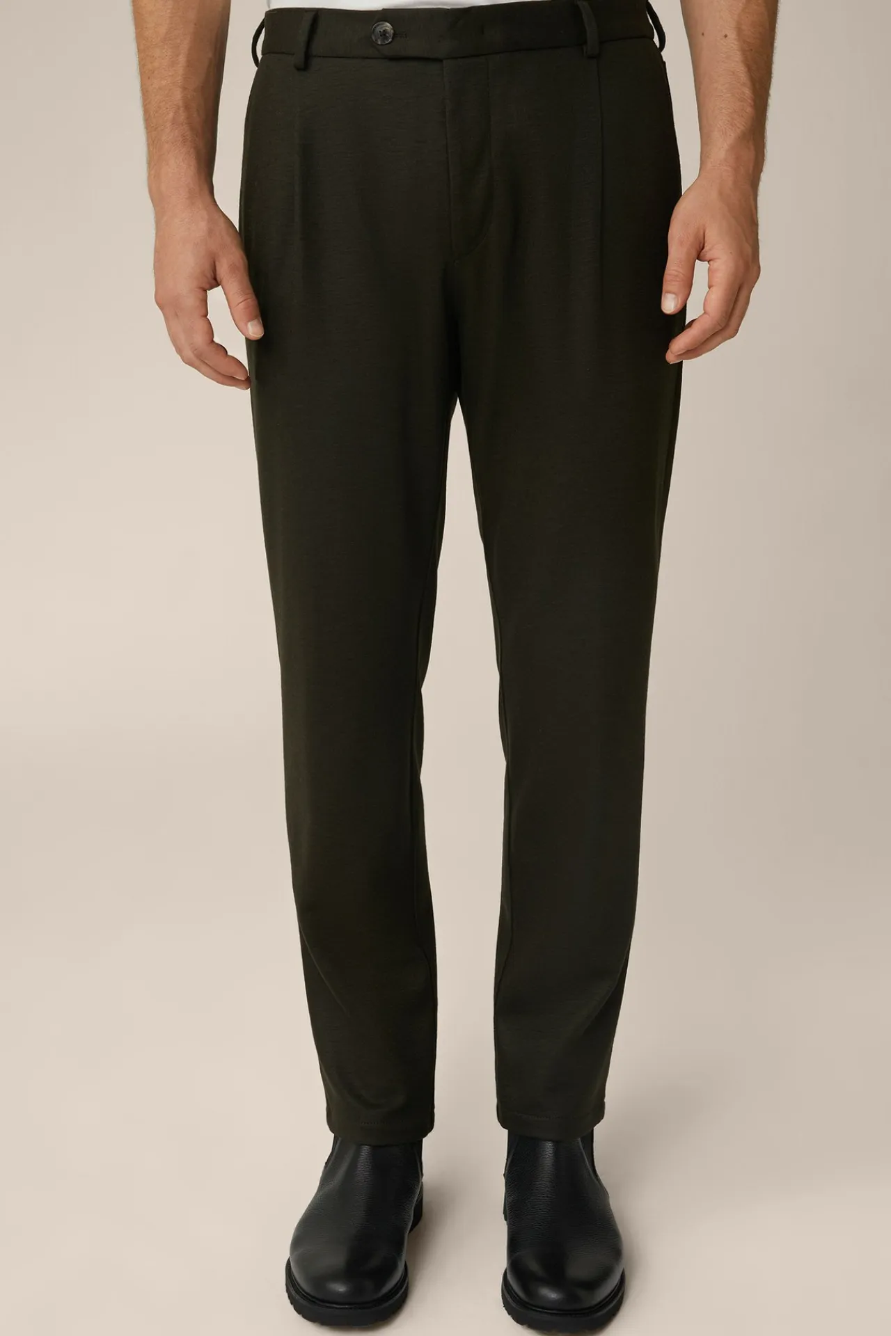 Wolljersey-Baukasten-Hose Floro Mit Bundfalte In Olive*Windsor Online