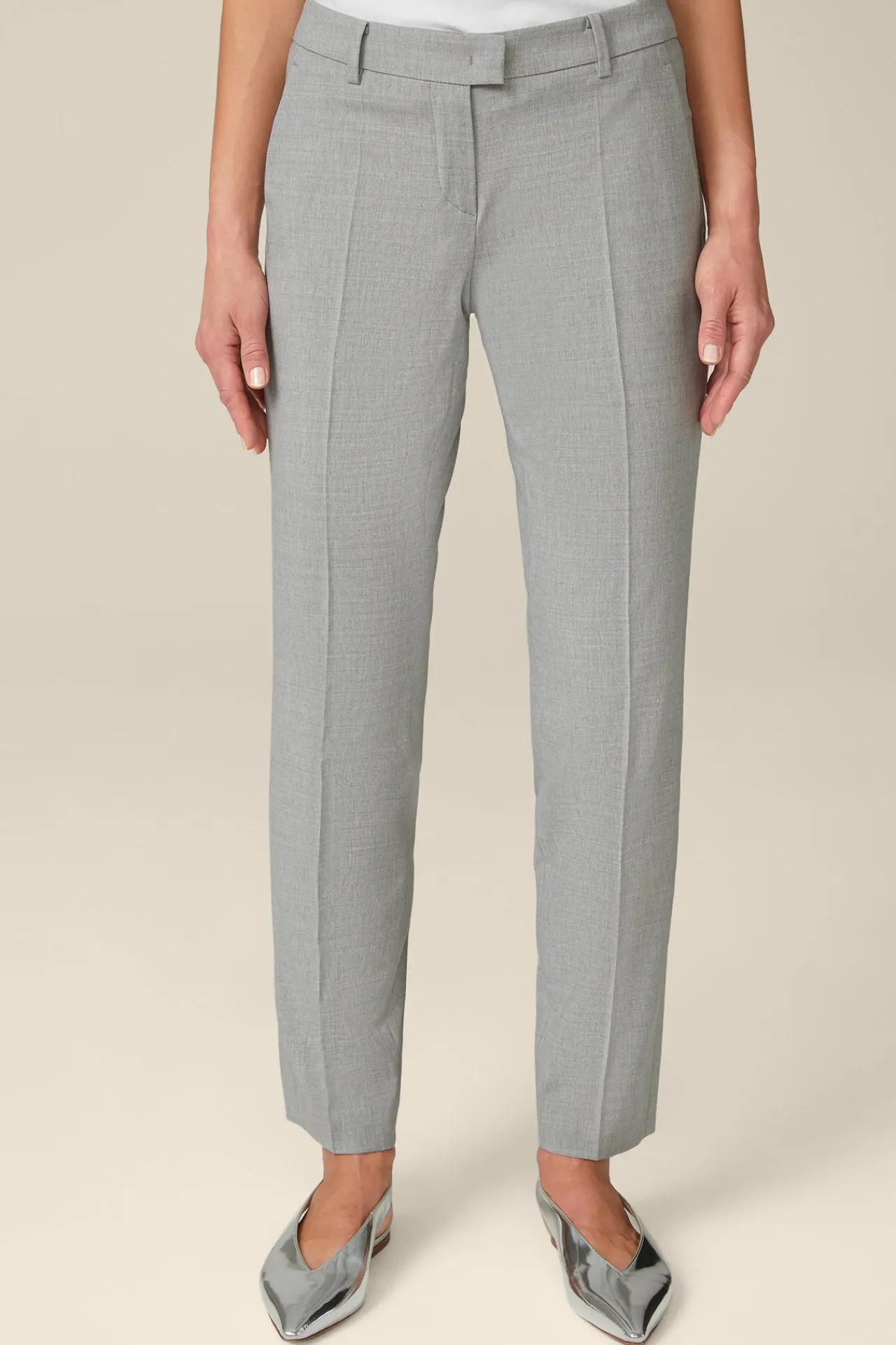 Wollmix-Anzug-Hose In Hell Melange*Windsor New