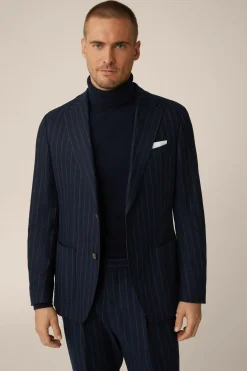 Wollmix-Baukasten-Sakko Giro In Navy Mit Braunen Nadelstreifen*Windsor Clearance