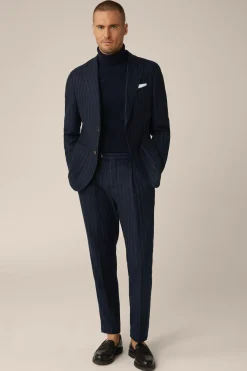 Wollmix-Baukasten-Sakko Giro In Navy Mit Braunen Nadelstreifen*Windsor Clearance
