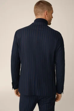 Wollmix-Baukasten-Sakko Giro In Navy Mit Braunen Nadelstreifen*Windsor Clearance