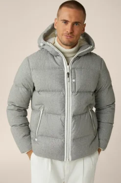 Wollmix-Cashmere-Daunen-Jacke Glorenza Gesteppt In Grau-Beige Meliert*Windsor Clearance