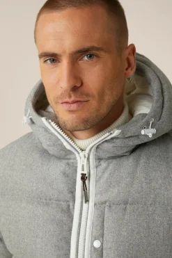 Wollmix-Cashmere-Daunen-Jacke Glorenza Gesteppt In Grau-Beige Meliert*Windsor Clearance