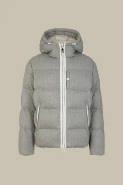 Wollmix-Cashmere-Daunen-Jacke Glorenza Gesteppt In Grau-Beige Meliert*Windsor Clearance