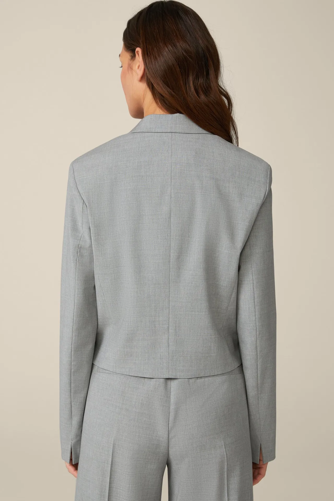 Wollmix-Doppelreiher-Kurzblazer In Hell Melange*Windsor Clearance