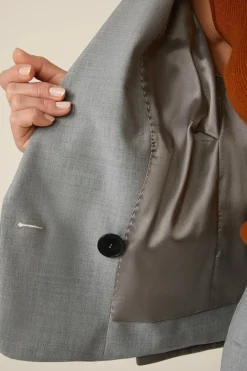 Wollmix-Doppelreiher-Kurzblazer In Hell Melange*Windsor Clearance