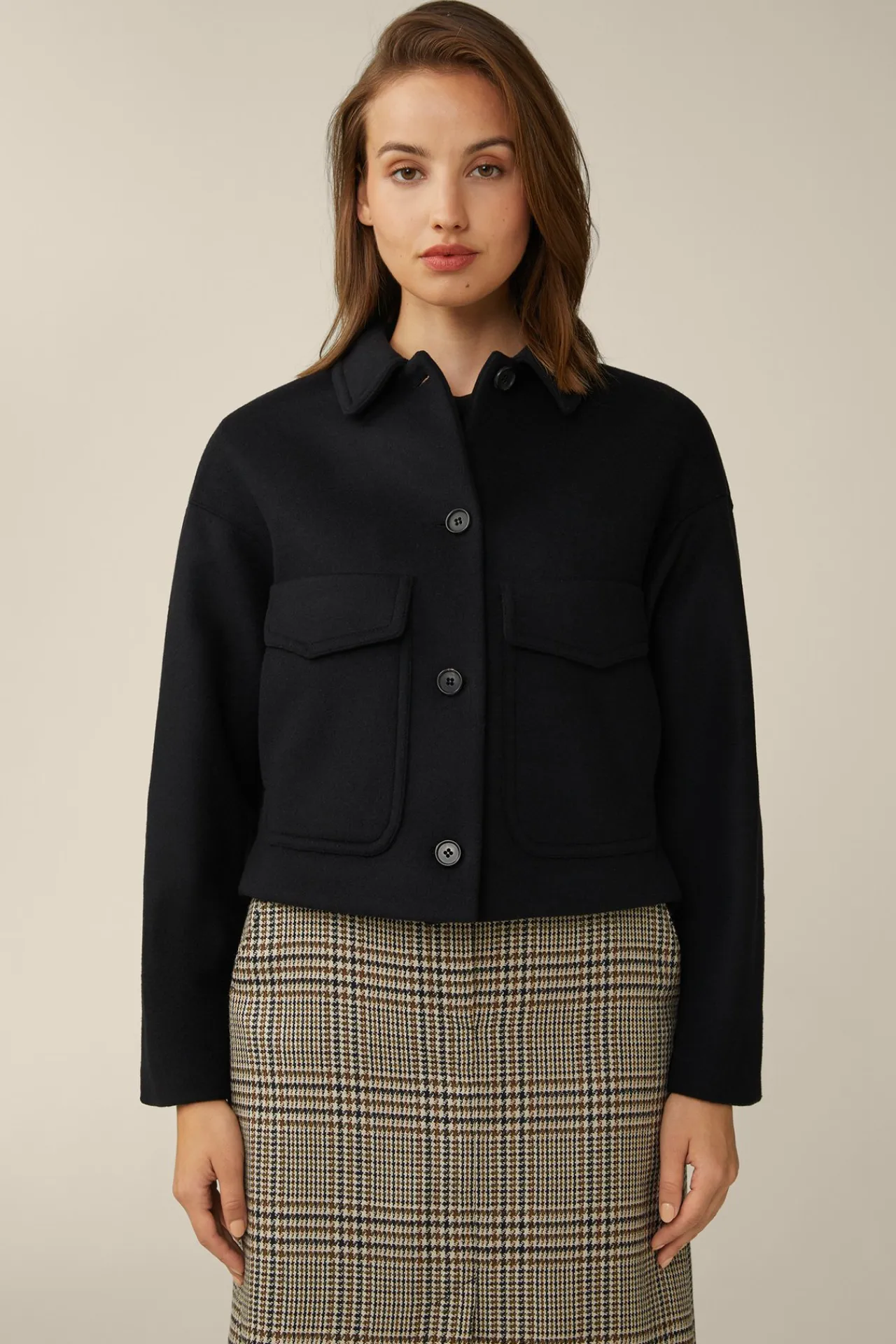 Wollmix-Kurz-Jacke In*Windsor New