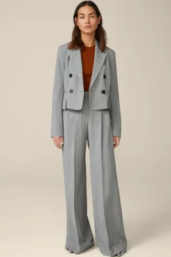 Wollmix-Palazzo-Hose In Hell Melange*Windsor Discount