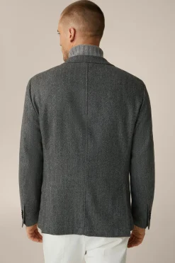 Wollmix-Sakko Giro Mit Cashmere In Fischgrat Schwarz-Grau*Windsor Discount