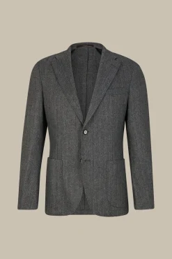 Wollmix-Sakko Giro Mit Cashmere In Fischgrat Schwarz-Grau*Windsor Discount