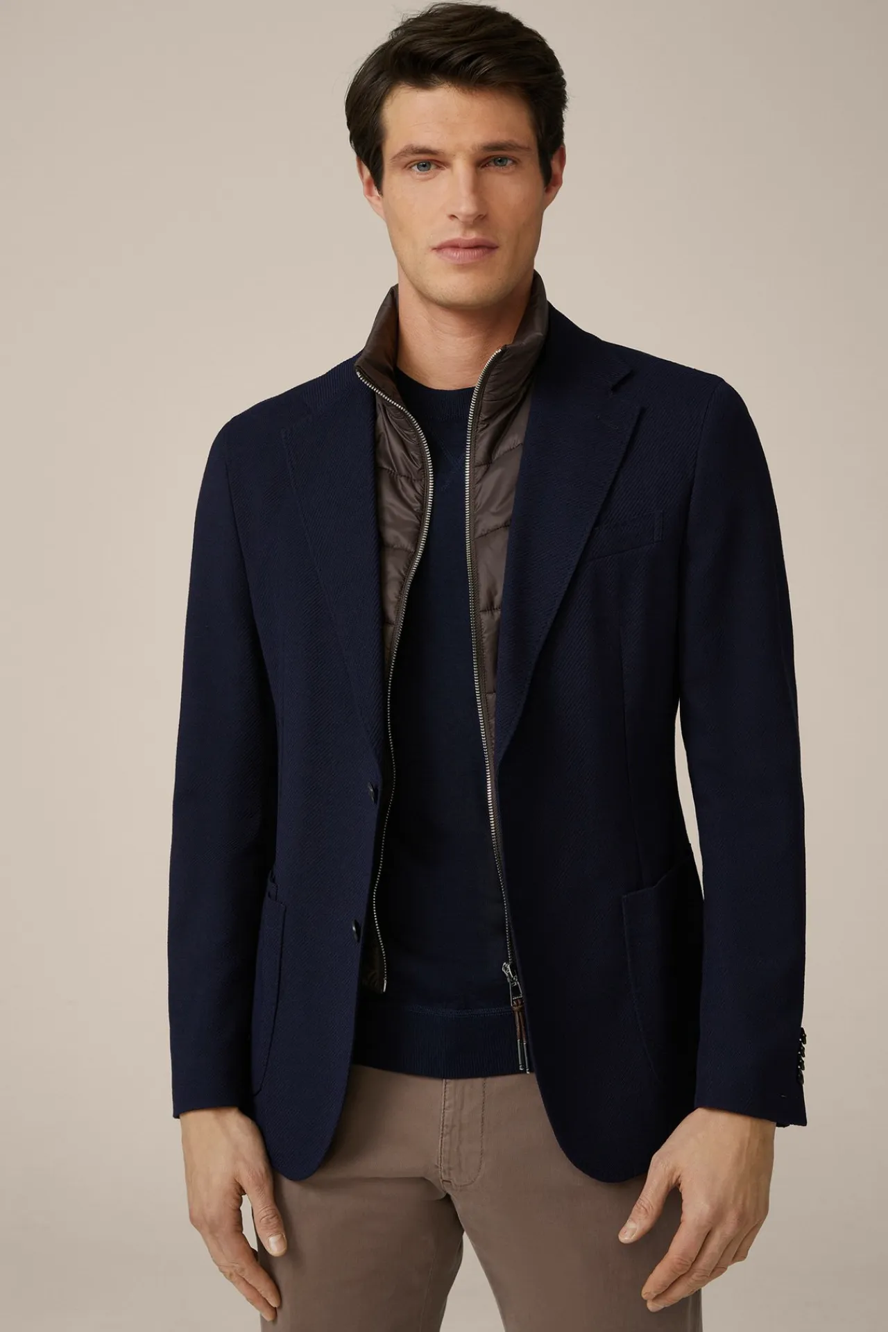 Wollmix-Sakko Triest In Navy Strukturiert*Windsor Sale