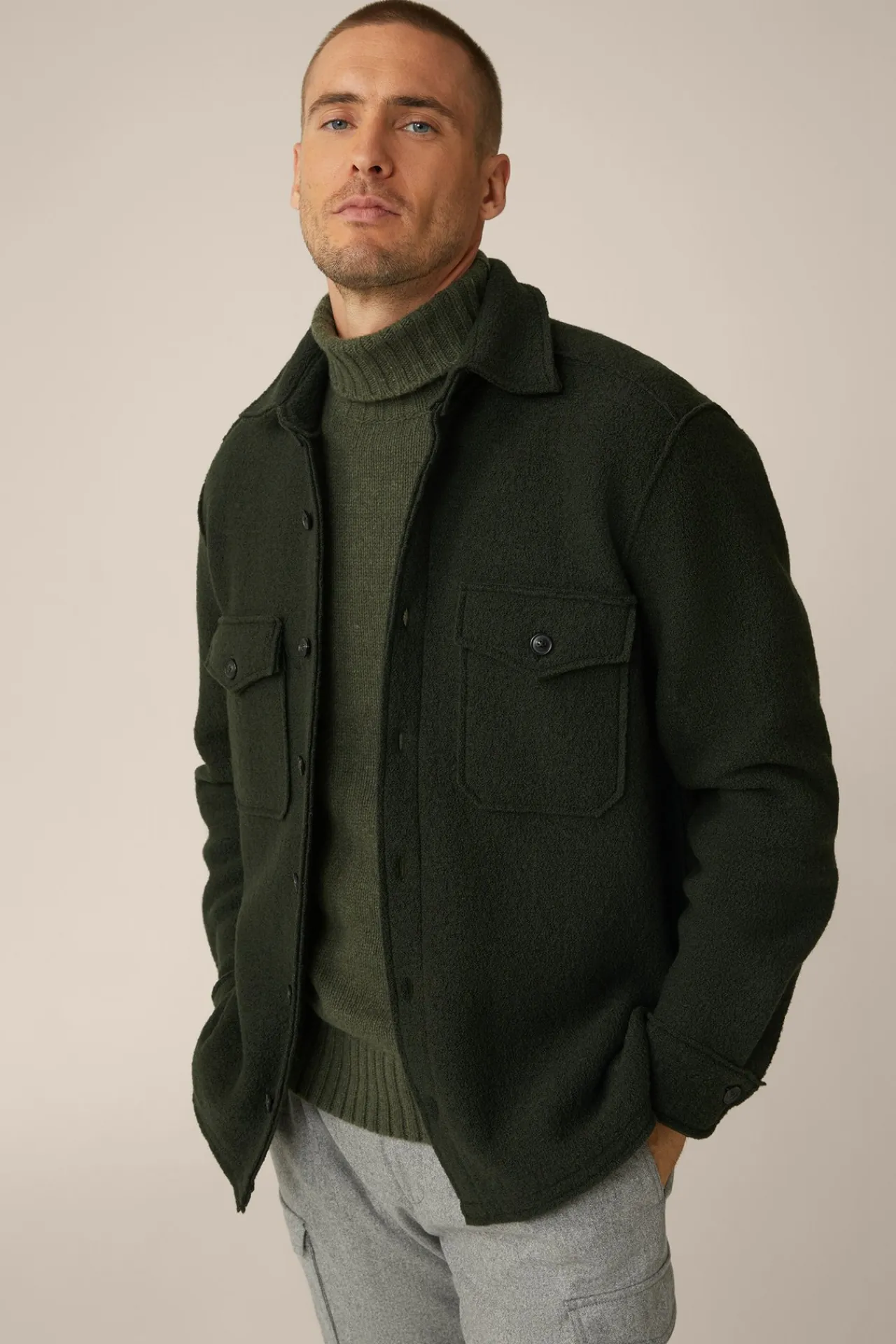 Woll-Overshirt Orio Mit Aufgesetzten Brusttaschen In*Windsor Outlet