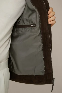 Ziegenvelours-Leder-Blouson Montagnana Mit Umlegekragen In*Windsor Online